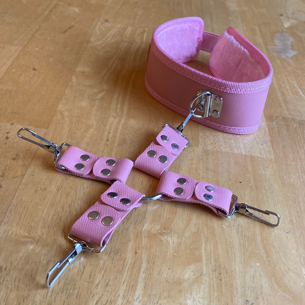 Faux Leather Collar Choker Metal Ring BDSM Slave Collar Sexy